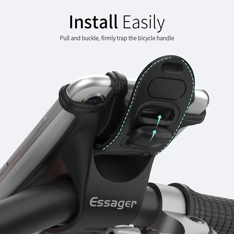 Bike Accessory Silicone Bicycle Phone Holder Flexible Shopping Cart Phone Mount Stand