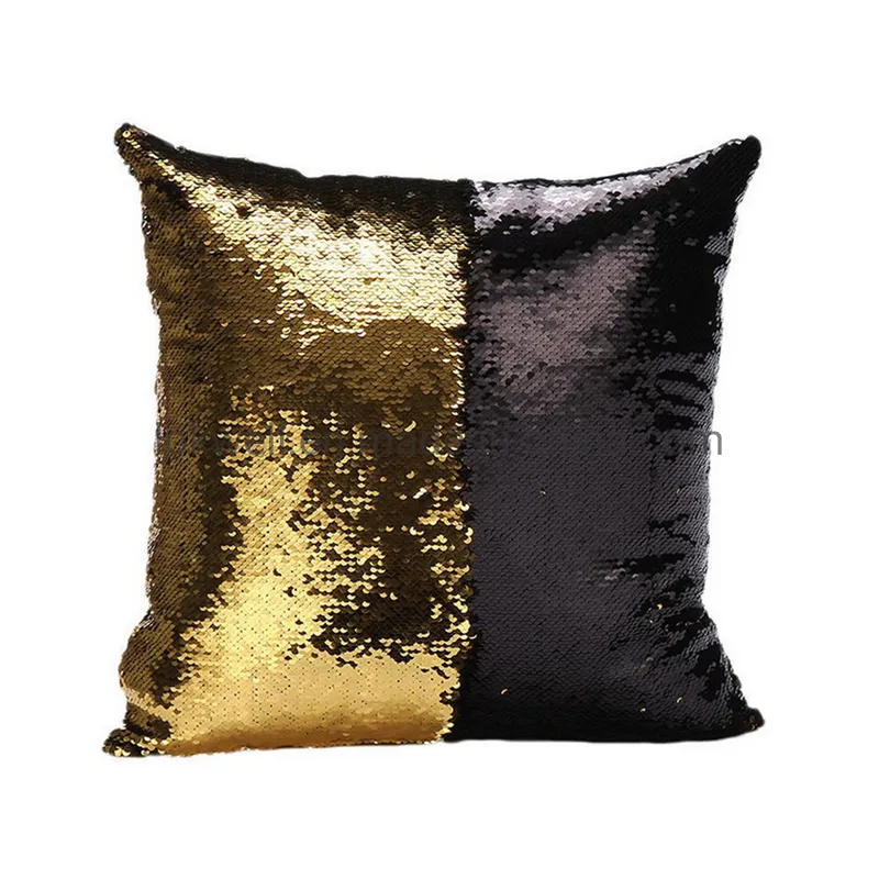 Two-Tone Color Sequin Pillow Plush Stuffed Pillow Home Decoration