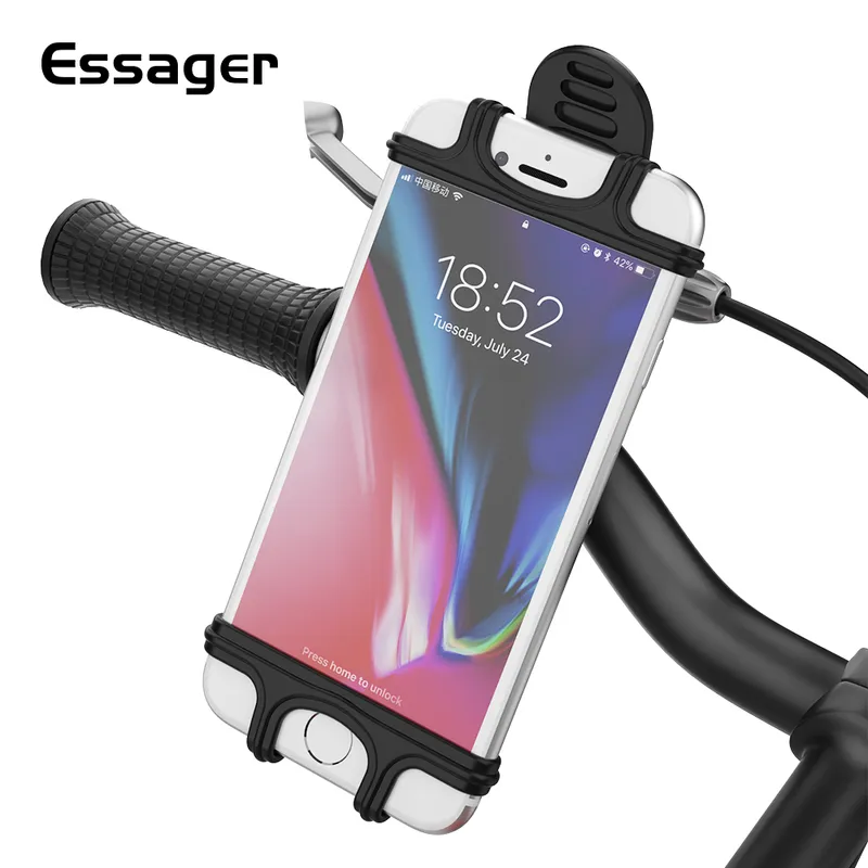 Bike Accessory Silicone Bicycle Phone Holder Flexible Shopping Cart Phone Mount Stand