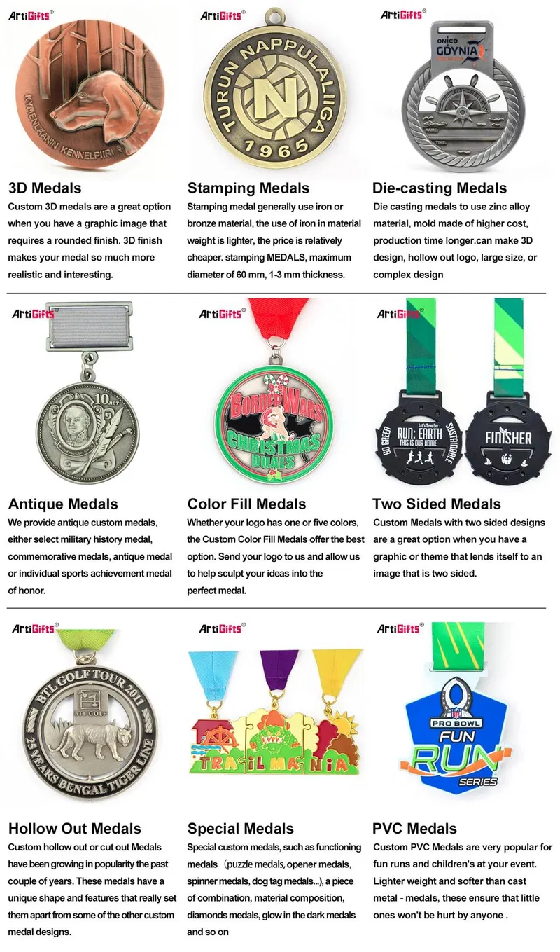 Cheap Custom Metal Marathon Runing Racing Medal with Ribbon