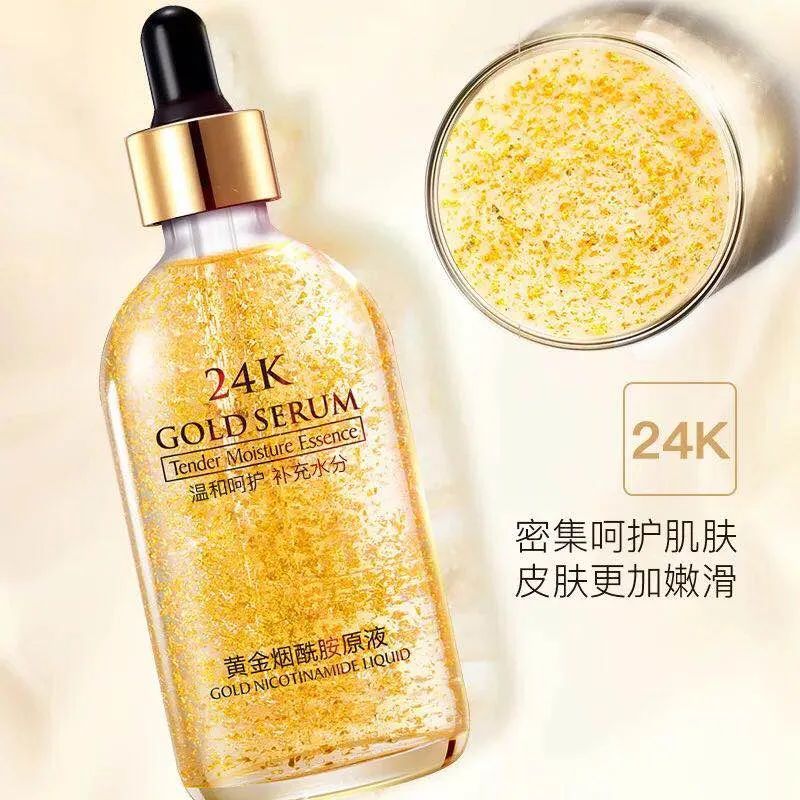 Luxury Essential Oil Moisturizing Firming Anti Aging Skin Care Lift 24K Gold Face Serum