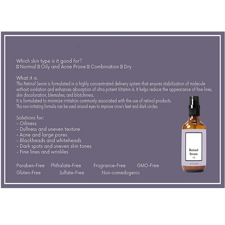 Advanced Custom Organic Firming Fine Lines Retinol Serum