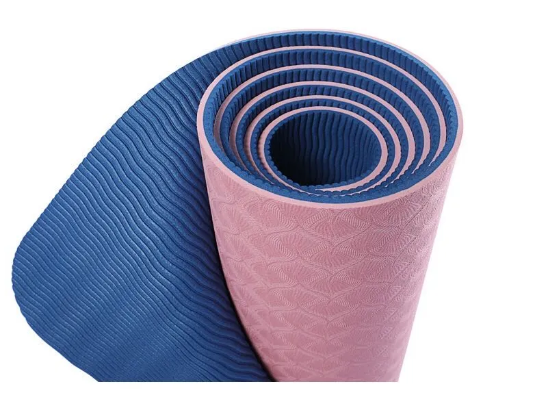 Two Layers Fitness Body Building High-Quality Non-Flip Body Line TPE Yoga Mat