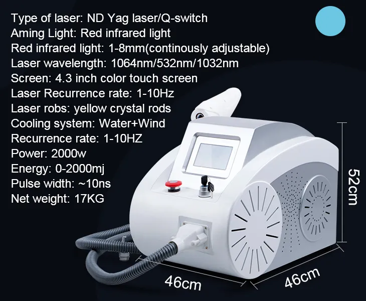 ND YAG Laser Q-Switched Laser Tattoo Removal Pigmentation Removal