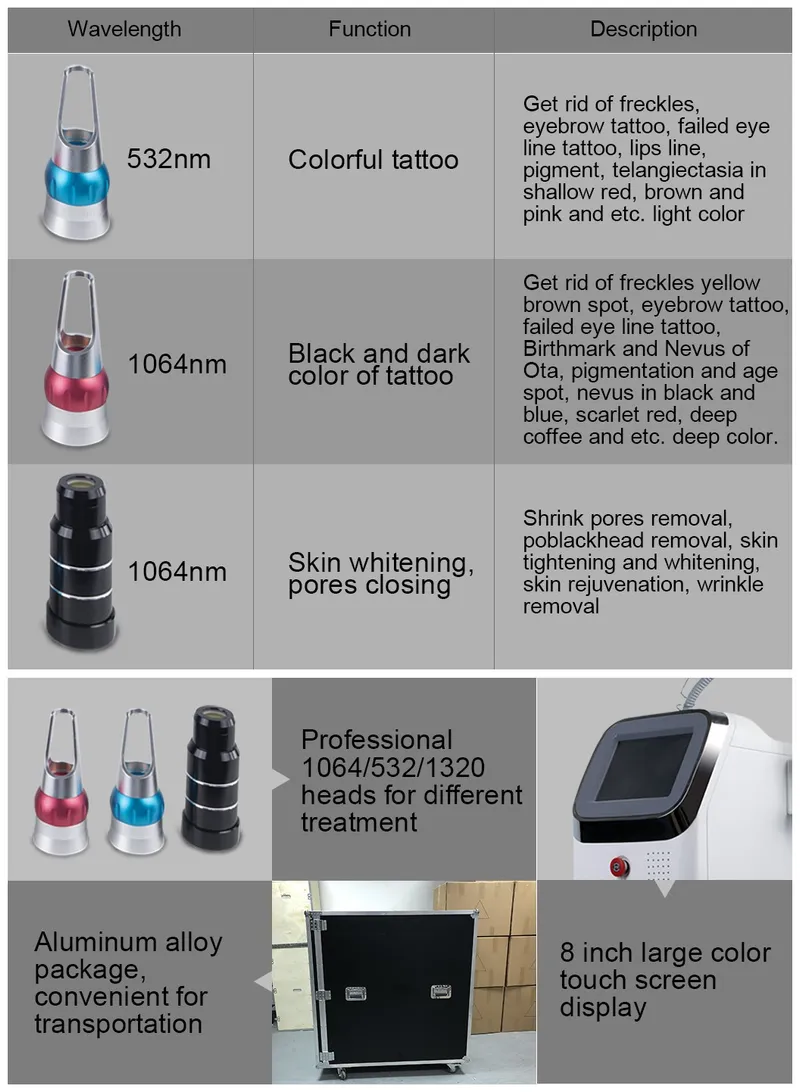 Eyebrow Machine Q-Switched Laser Machine Tattoo Removal Beauty Equipment