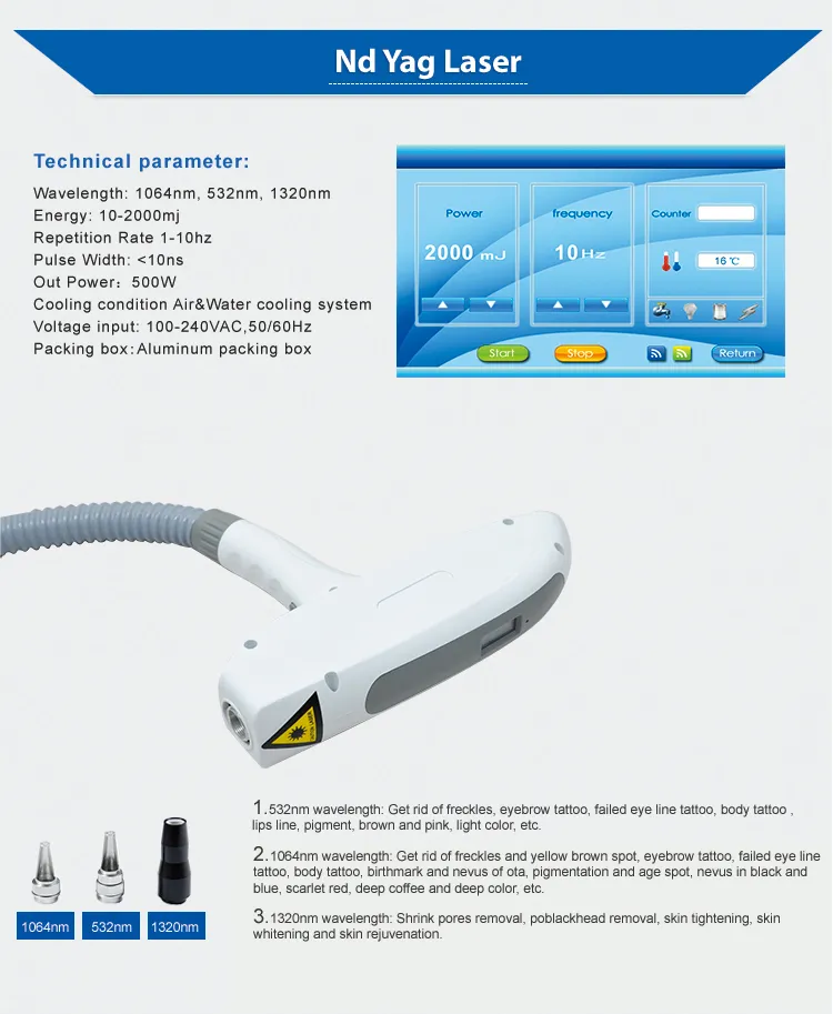 Renlang Laser Machine Series Popular Q-Switched Laser Tattoo Removal Machine