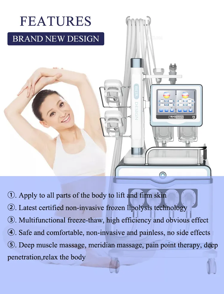 Fast Vacuum Freeze Slimming Shock Wave Cavitation RF Beauty Machine