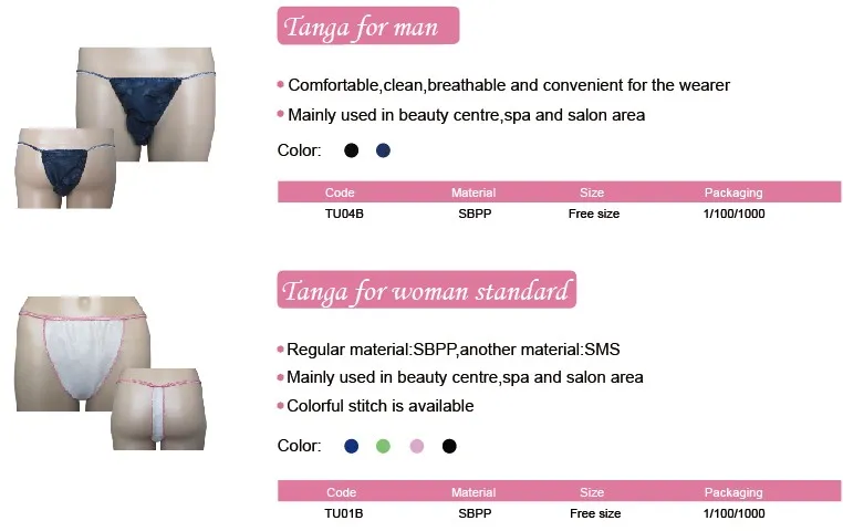 Nonwoven Sexy Brief for Woman Use for Beauty Centre and SPA