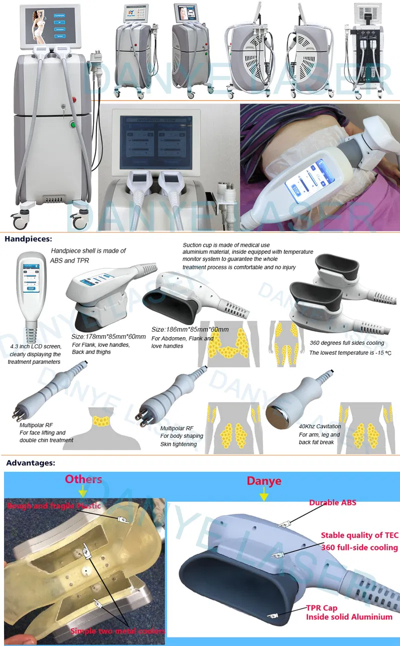 360 Cryolipolysis Vacuum Cavitation RF Double Chin Fat Freeze Machine