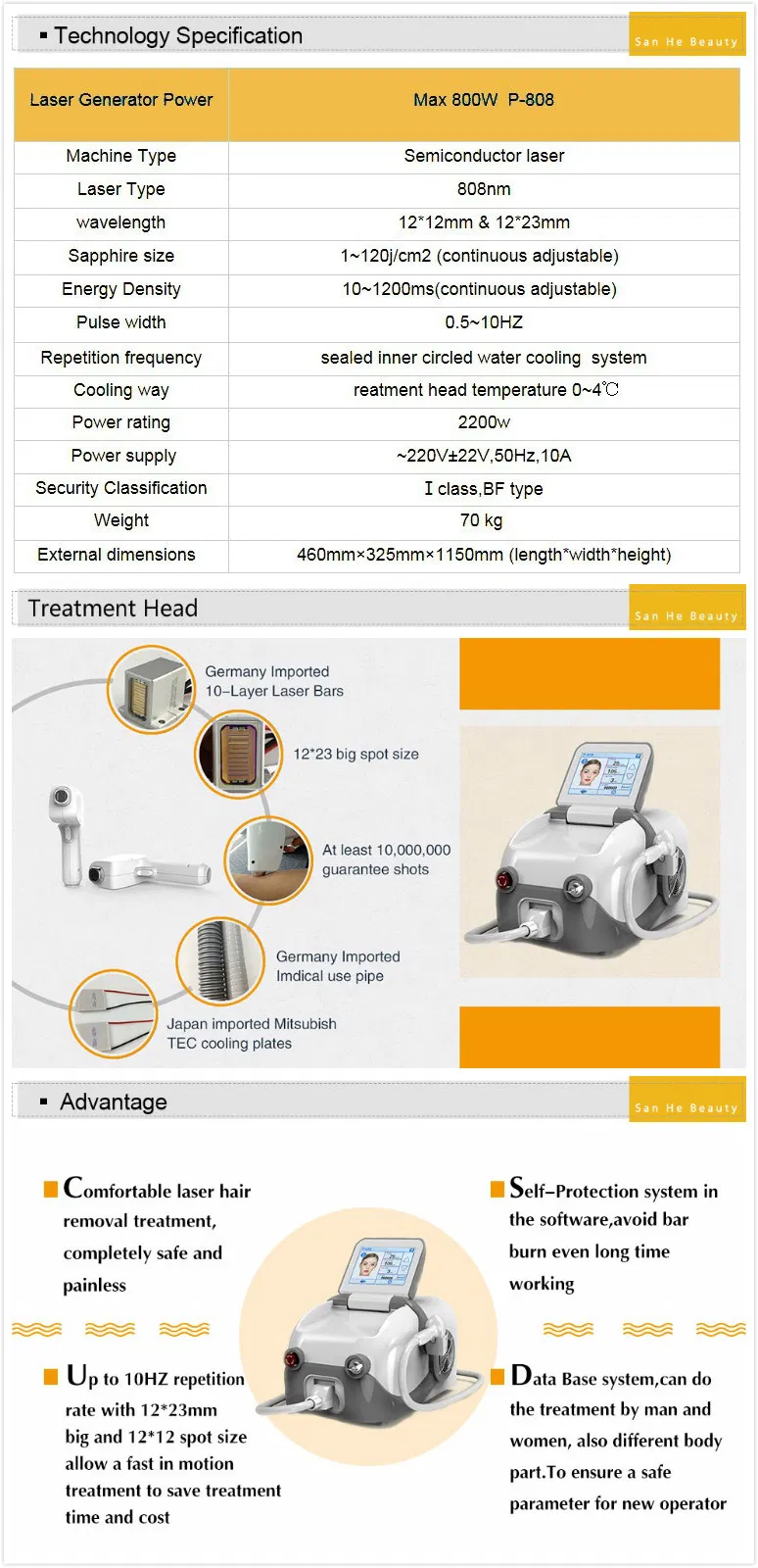 Soprano Ice Depilacion Laser Hair Removal 808 Laser