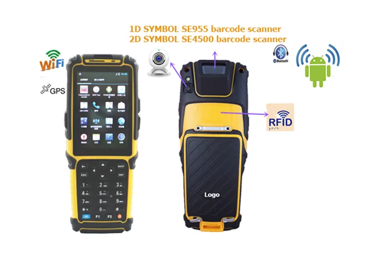 4G/Bluetooth/WiFi Android OS Handheld PDA with RFID Ultra High Frequency Barcode Scanner Ts-901