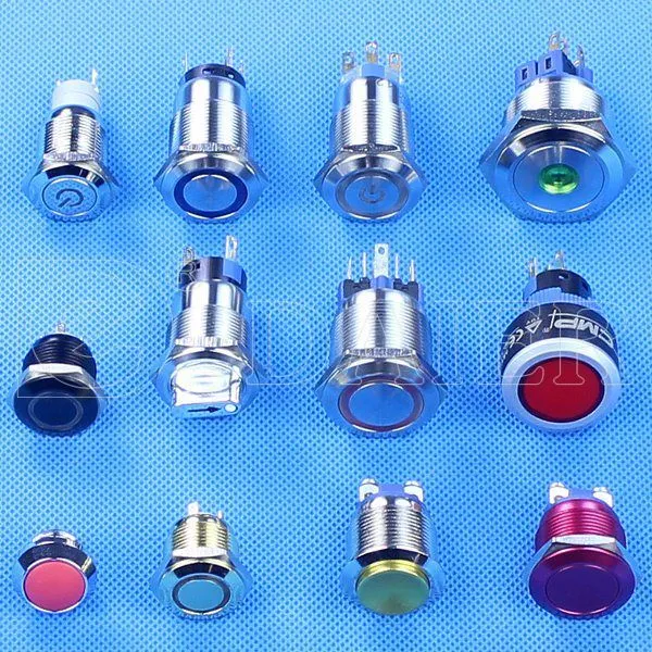 Electrical 25mm on-on Waterproof Motorcycle Stainless Steel Push Button Switch