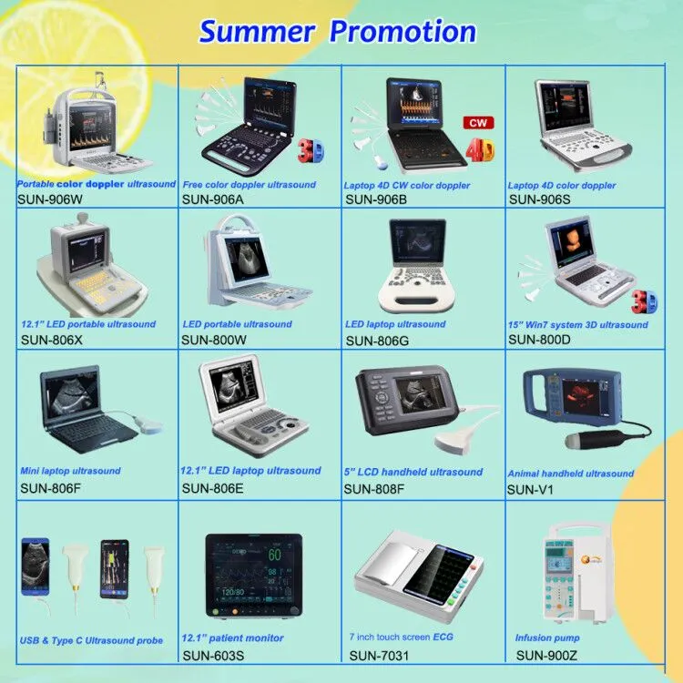 Handheld Laptop Portable Ultrasound Sun-806g 12.1 Inch Ultrasound Cardiac Ultrasound