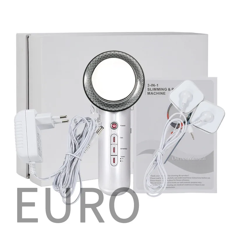 3 in 1mini Home Use Infrared&EMS Microcurrent&Ultrasound Body Slimming Massager Skin Tighten Beauty Device