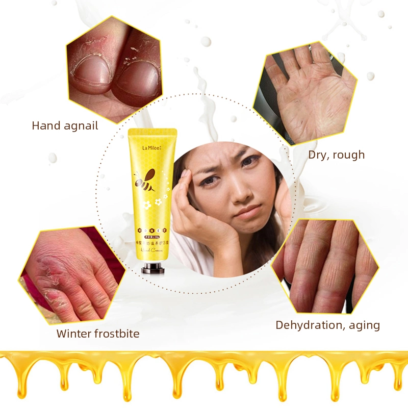Honey Hand Cream Moisturizing Nourishing Smooth Fine Lines Anti-Drying Anti-Crack Hand Cream