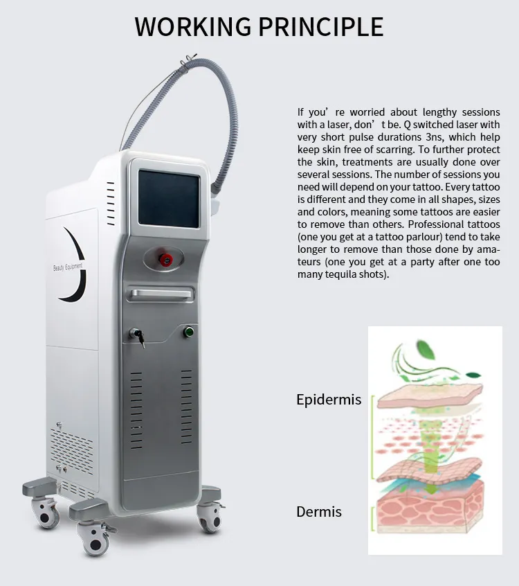 Best Effective Q-Switch ND YAG Laser Tattoo Removal Equipment Medical Equipment