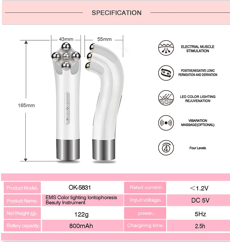 RF Radio Frequency Beauty Instrument Tighten Skin Rejuvenation Facial Care Device