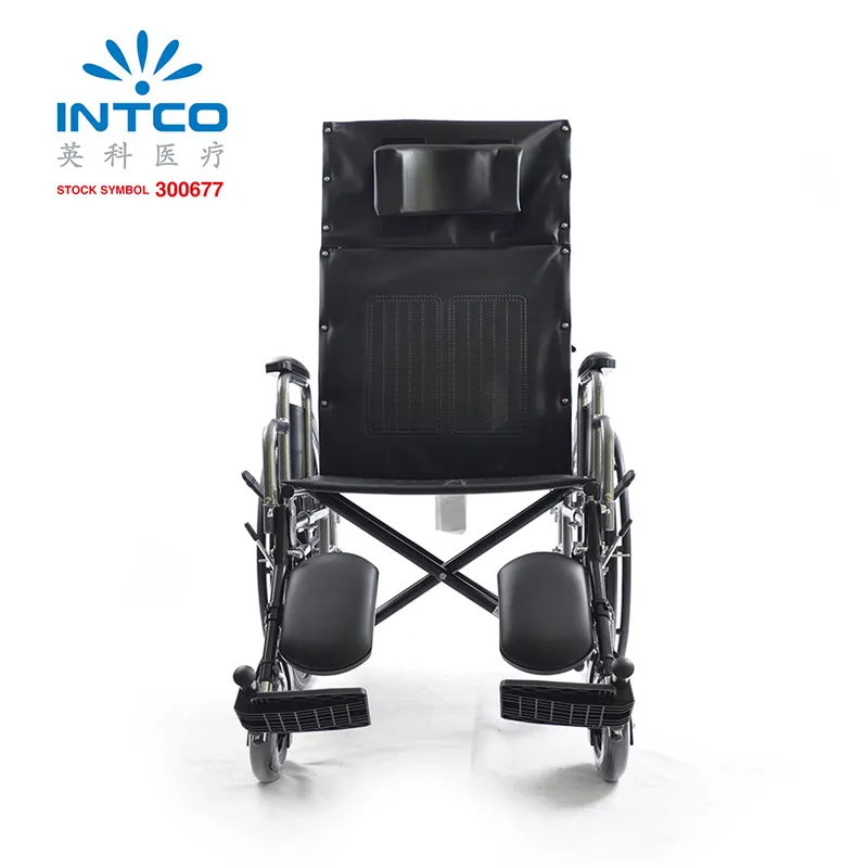 Tilted Manual Wheelchair with Elevating Leg Rest Rehabilitation Wheelchair