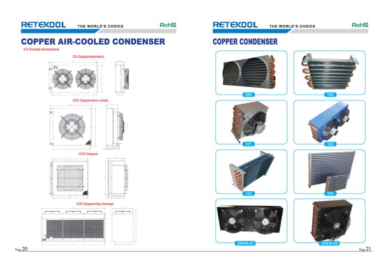 Refrigeration Air Cooled Copper Tube Finned Evaporator for Refrigeration Equipment