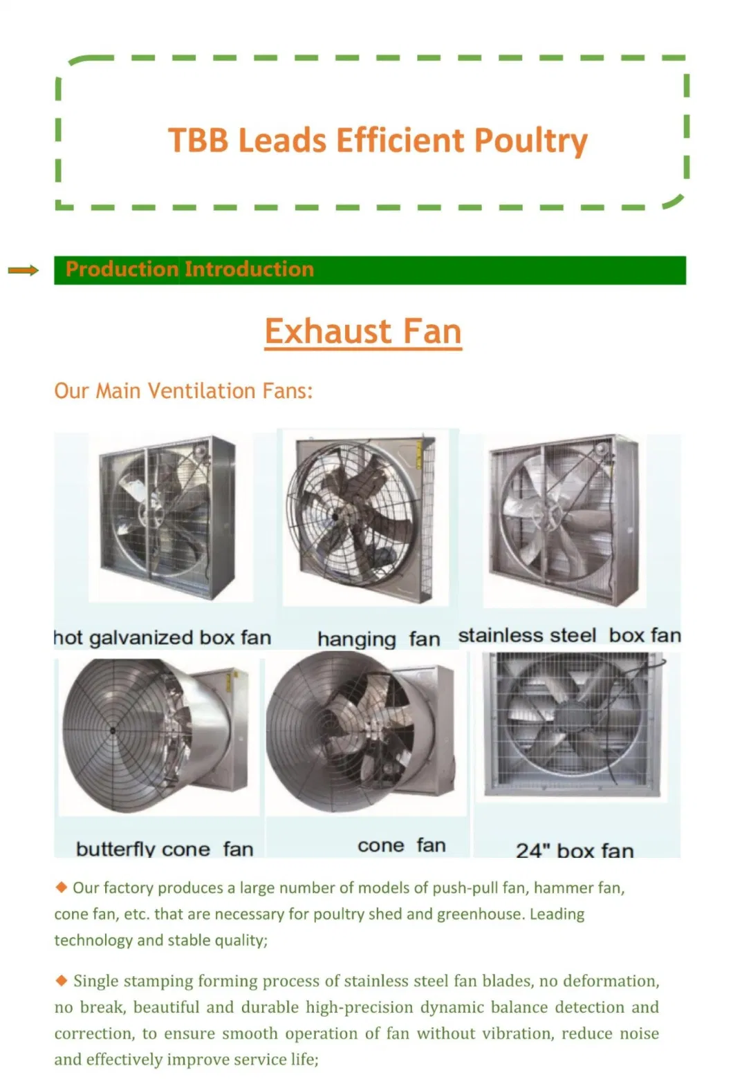 New Style Ventilative Fan Greenhouse Fan Poultry House Exhaust Fan