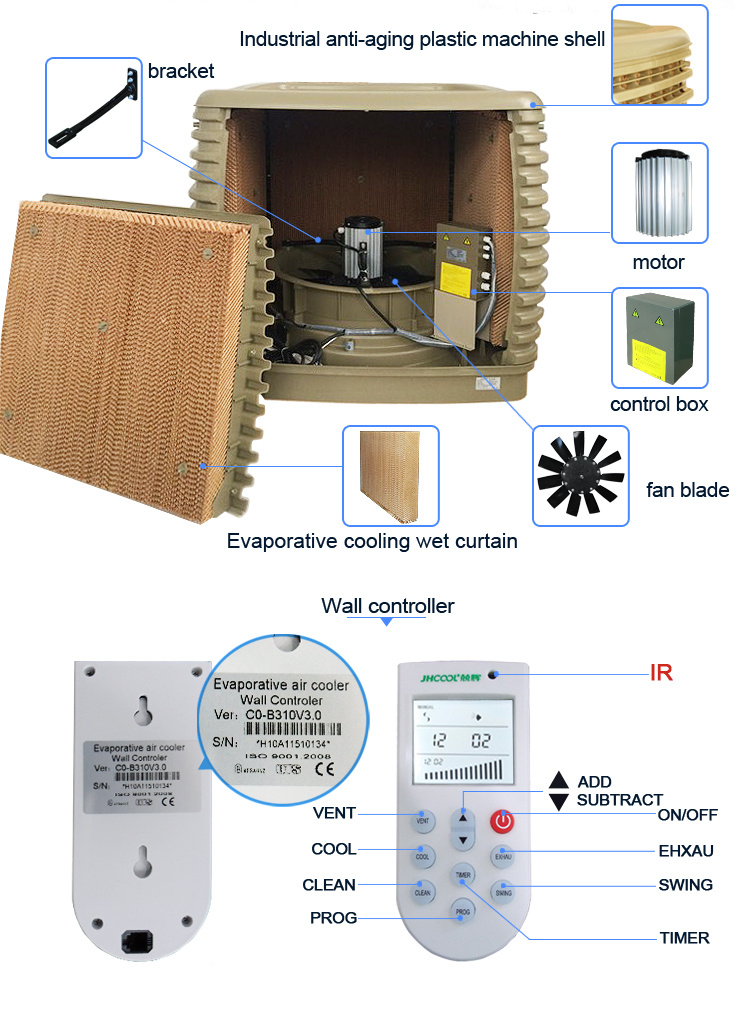 Industrial Commercial Auto Evaporative Air Cooler for Hall Use