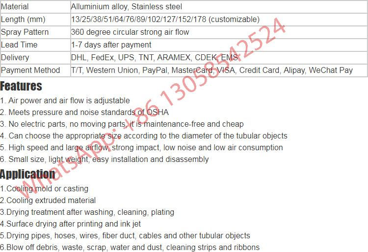 Ys Aluminum Low Air Consumption Ring Blade Super Air Wiper