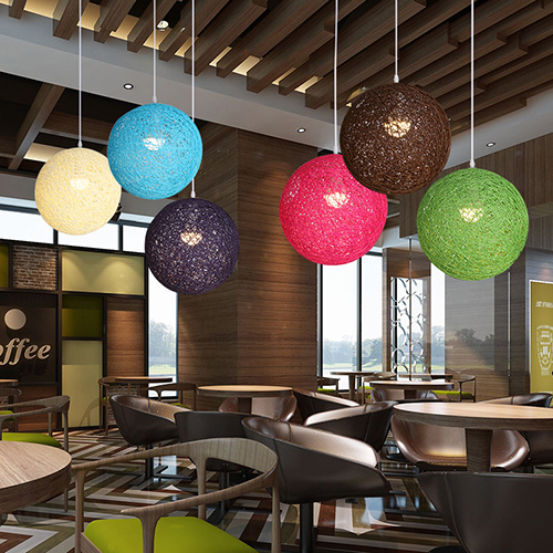 Modern Simple Indoor Hanging Pendant Lamp in Rattan for Bedroom