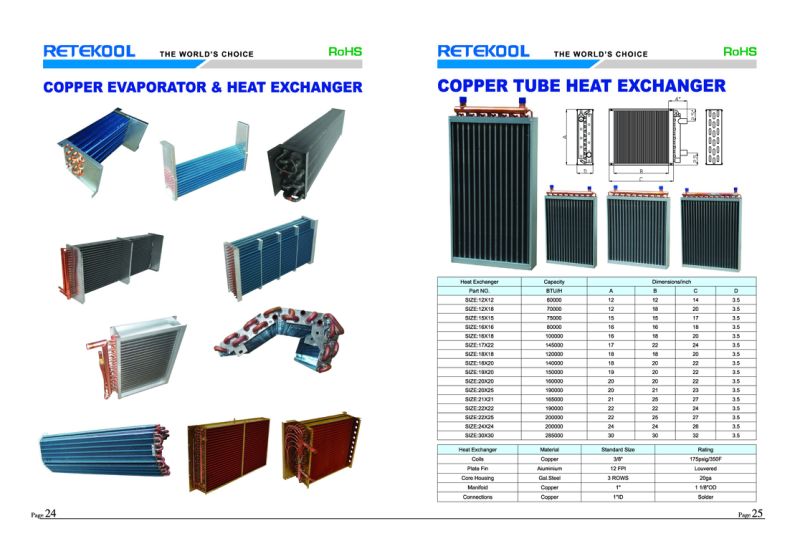 Refrigeration Air Cooled Copper Tube Finned Evaporator for Refrigeration Equipment