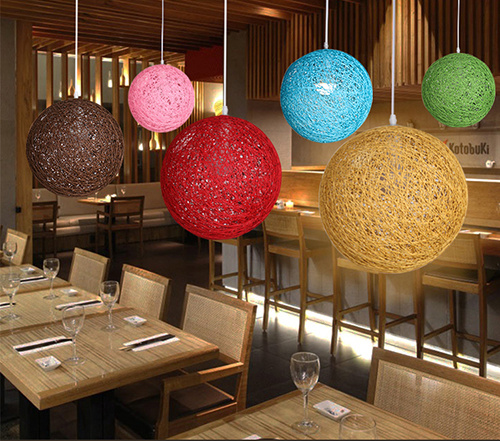 Modern Simple Indoor Hanging Pendant Lamp in Rattan for Bedroom