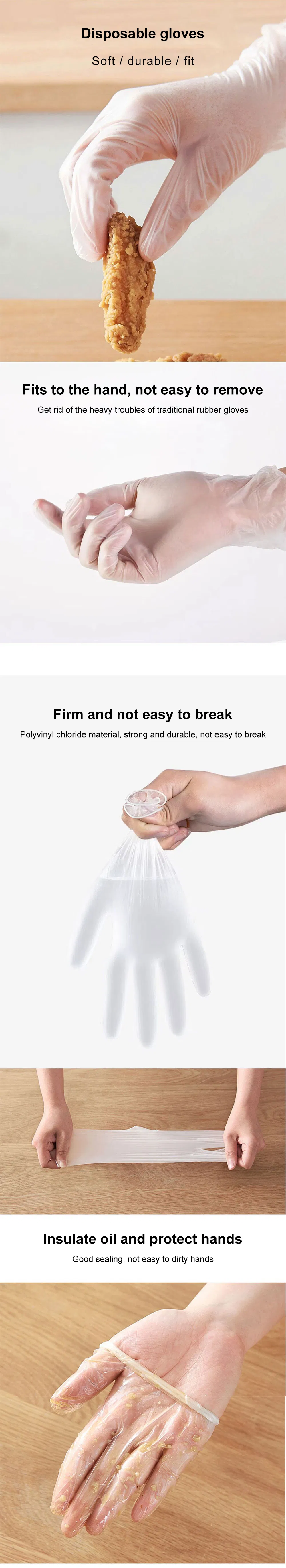 Disposable Plastic Gloves Cleaning Kitchen Glove Waterproof Biodegradable PE Gloves