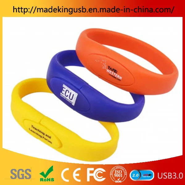 Personality Soft Plastic Silicone Wrist Pen Drive/ Bracelet OEM USB Flash Drive
