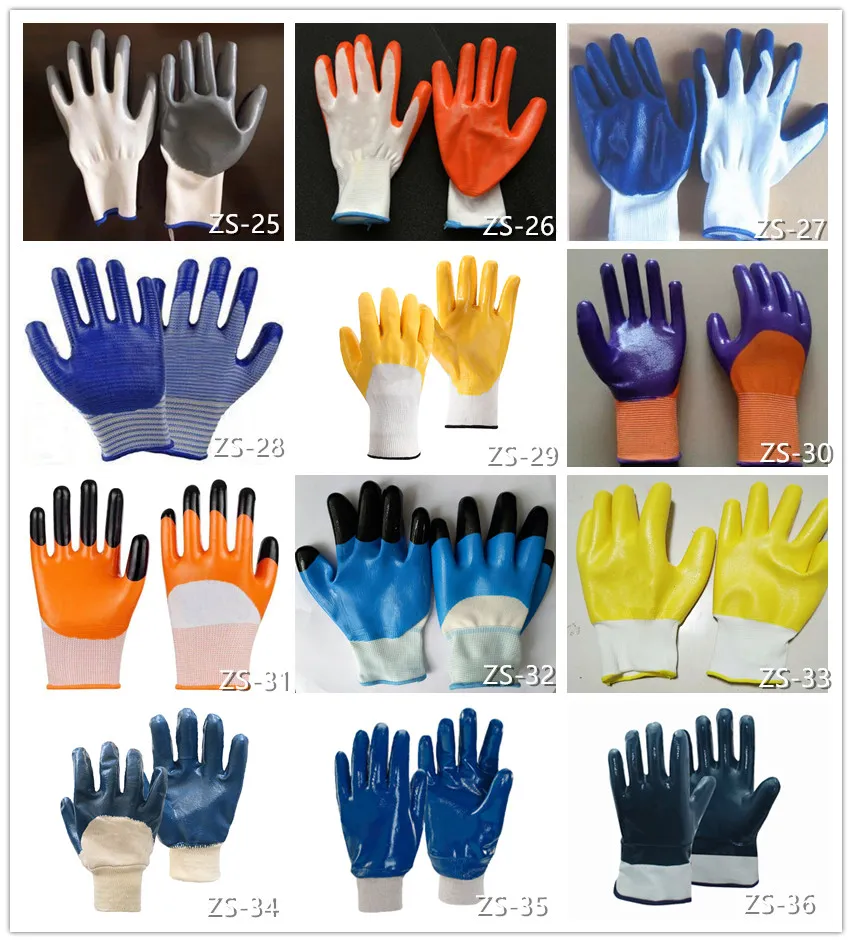 Work Glove with Nirtrile Half Coated Finger Strength, Safety Glove, Nitrile Glove