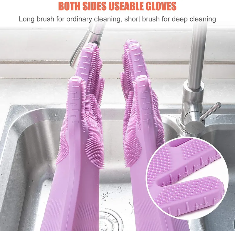 Magic Dish Washing Gloves Reusable Silicone Household Cleaning Gloves for Pets
