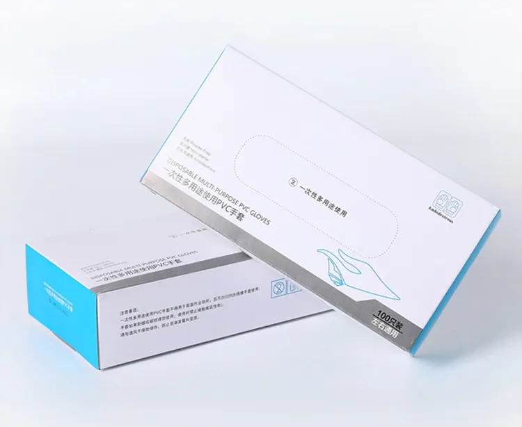 PVC Gloves 100 PCS/Box Disposable Examination Vinyl Powder Free PVC Gloves Disposable Transparent