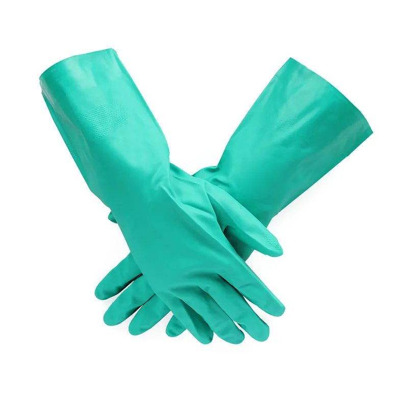 Working Gloves Nitrile Gloves Green Nitrile Coated Gloves, Without Liner