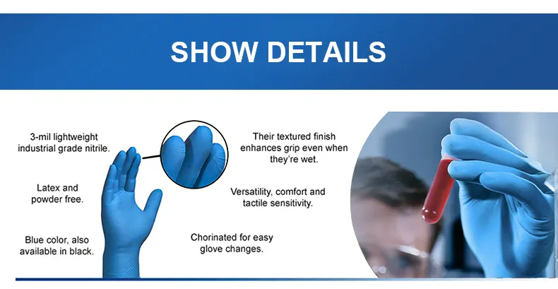 Top Selling CE En455 Abrasion-Proof Allergy Free Nitrile Mitts