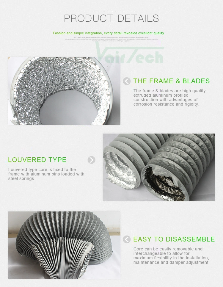 Flexible PVC Pipe Combined Laminated Aluminium Flexible Round Duct