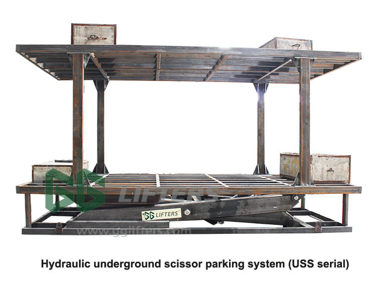 Underground Hydraulic Scissors Car Lift Box for 2 Car Parking