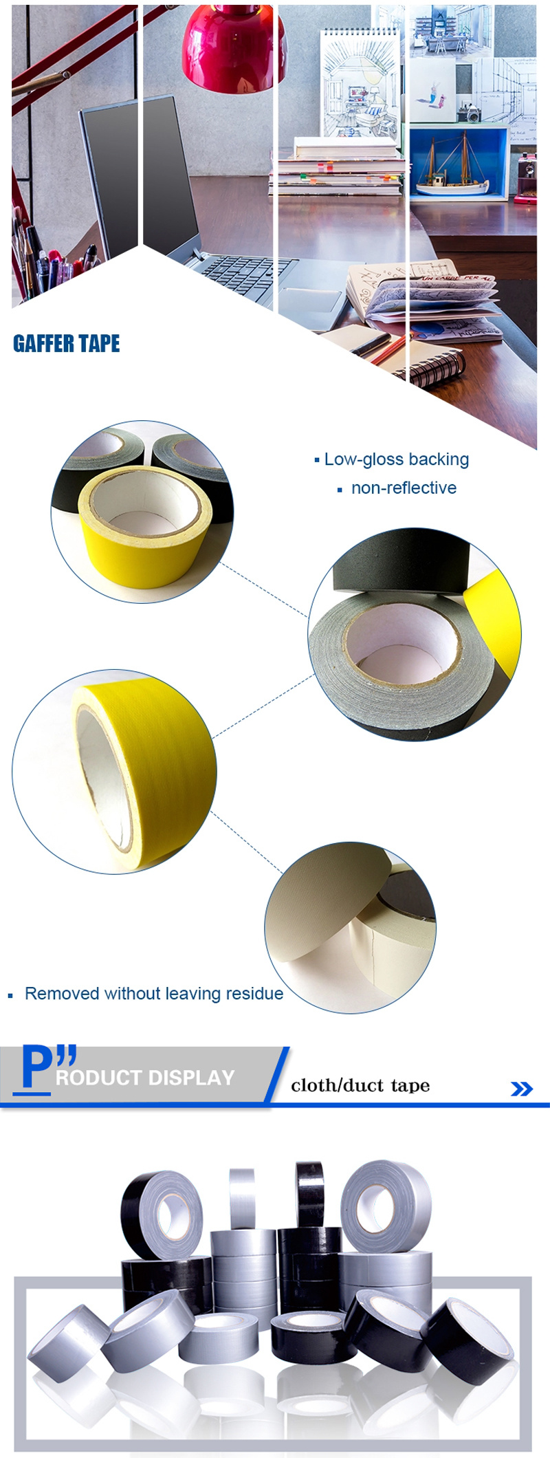 SGS Certificated Colored Custom Printed PVC Cloth Duct Tape in Jumbo Roll