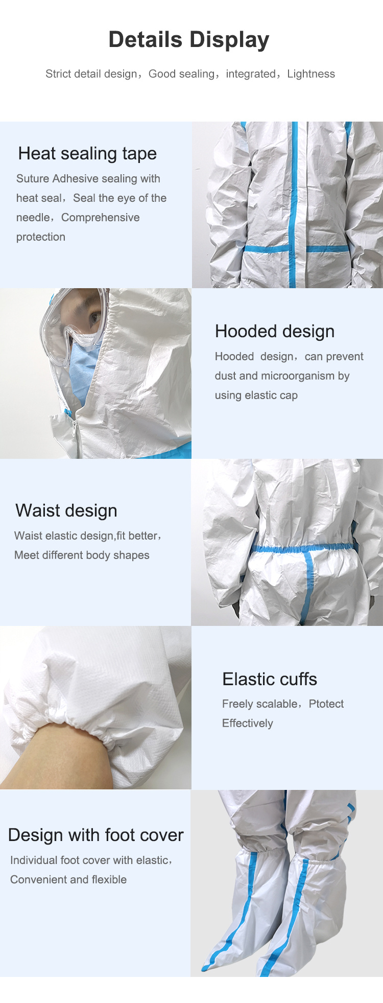 Anti-Static Chemical Protective Coverall Clothing