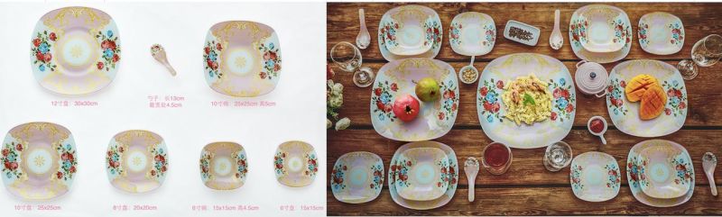 19 Piece Glass Plates Bowl Set Dinnerware Tableware