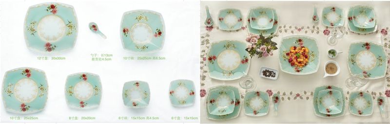 19 Piece Glass Plates Bowl Set Dinnerware Tableware