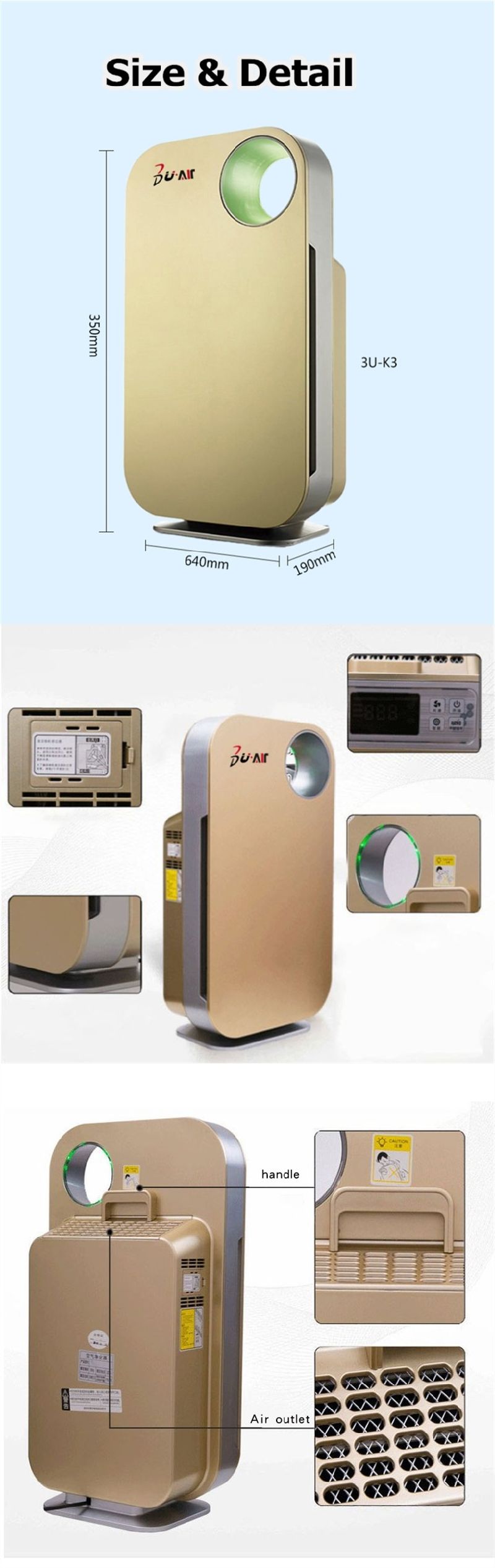 Phi Same Style High Efficient HVAC in Duct Air Purifier