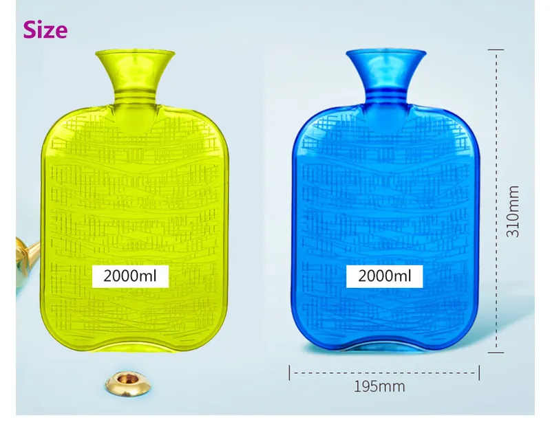 Fresh Color PVC Rubber Hot Water Bag Hot Water Bottle for Daily Use