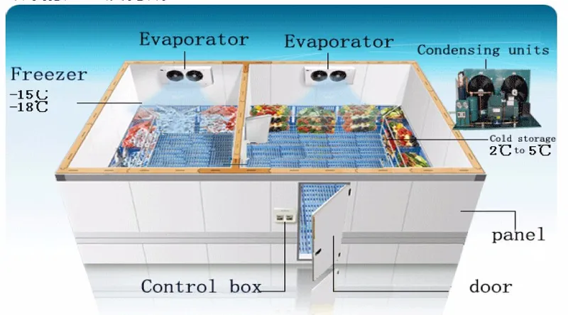 Customized 40 Feet Freezer Containers Stainless Steel Cold Room