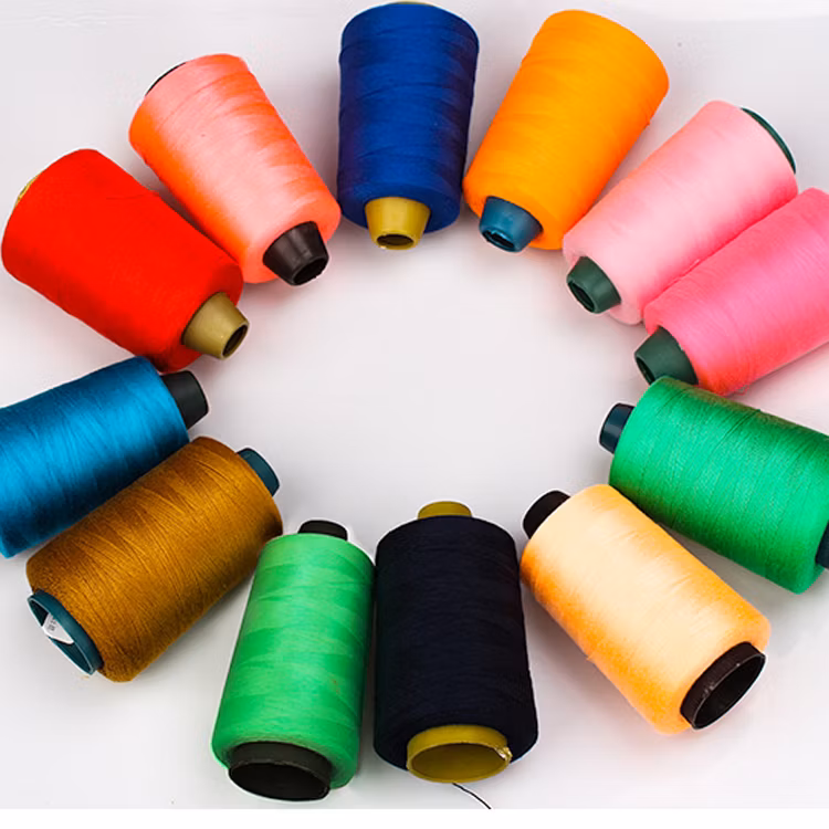 100% Polyester Spun Color Yarn Ne 20s/2 Knitting Yarn for Sewing