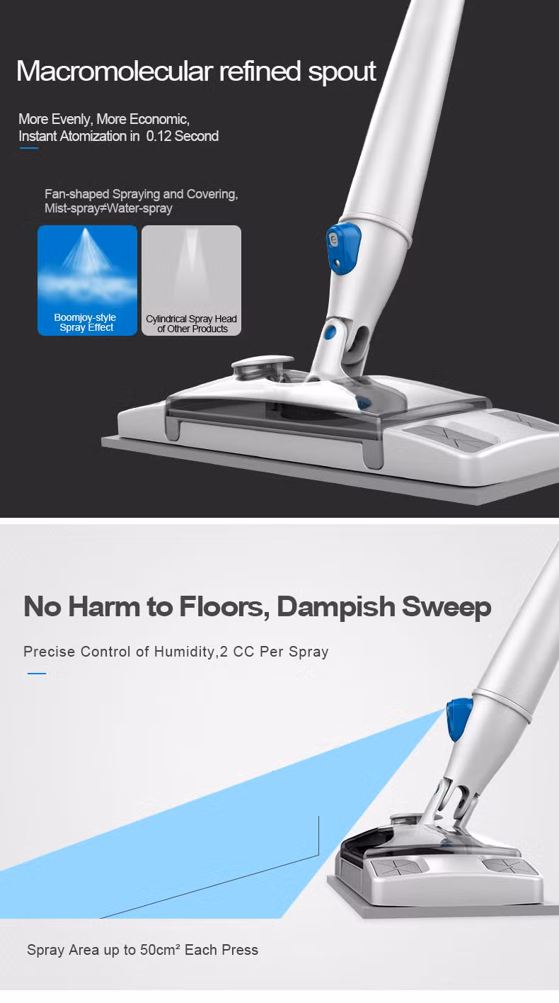 Boomjoy Classic Non-Woven Fabric Flat Mop with Telescopic Steel Rod 360 Spin Mop Cleaning Tools