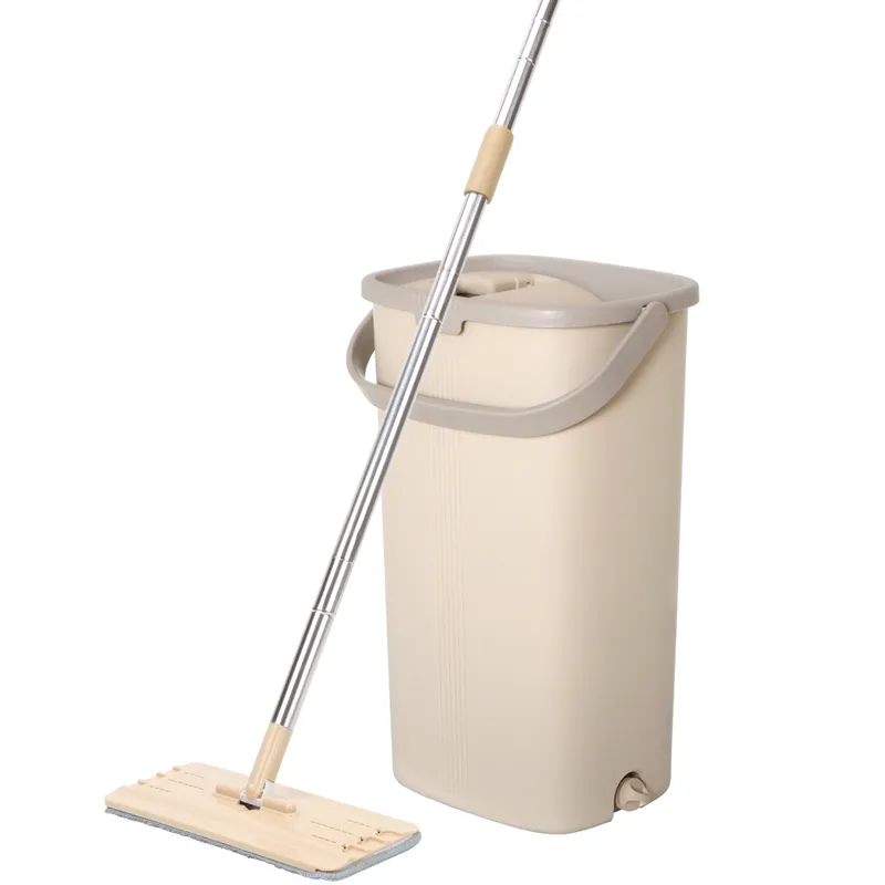 2018 New Flat Mop and Bucket Set Self Squeeze Mop