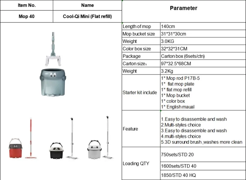 360 Spin Easy Mop Easy Wring Mop Bucket with Microfiber Mop Head