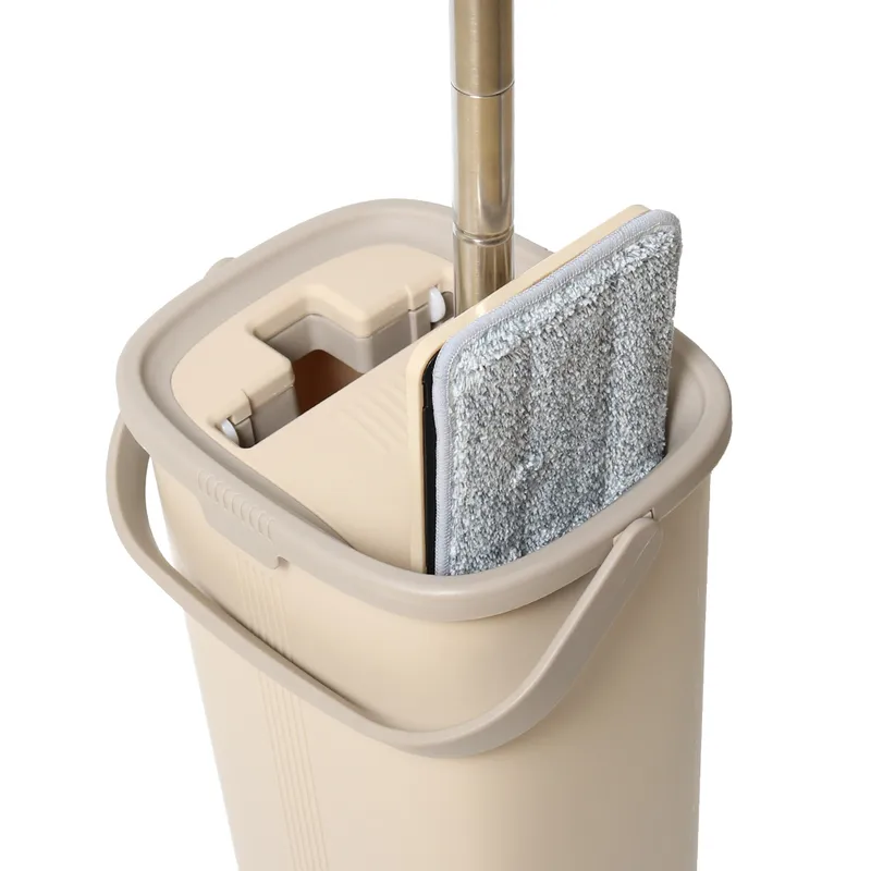 2018 New Flat Mop and Bucket Set Self Squeeze Mop